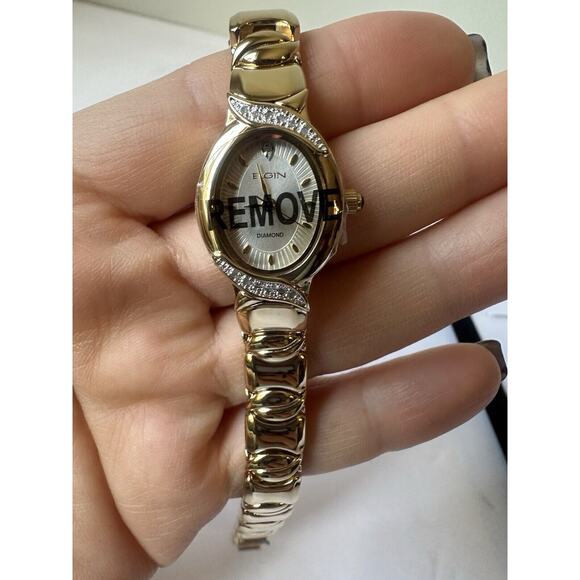 Elgin Diamond SR626SW Gold Quartz Women’s Watch New In Box main image 9